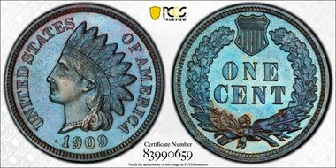 1909 1C Indian PR66BN