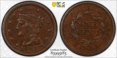 1848 1C Newcomb 5 XF40BN