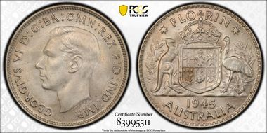 1945(m) Florin KM-40  Ag MS65+