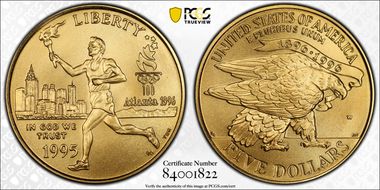 1995-W $5 Torch Runner MS70