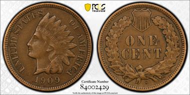 1909-S 1C Indian XF40BN