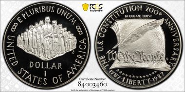 1987-S $1 Constitution PR69DCAM
