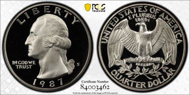 1987-S 25C PR69DCAM