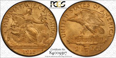 1915-S $2.50 Panama-Pacific MS66
