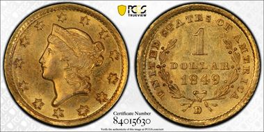 1849-D G$1 MS62