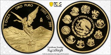 2005-Mo Onza Libertad Gold PR69DCAM