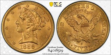 1886-S $5 MS65