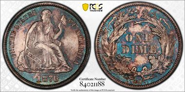 1876-CC 10C MS66