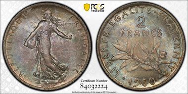 1900 2 Fr Gad-532 F-266 MS66