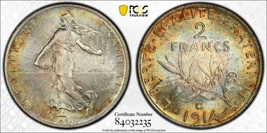 1914-C 2 Fr Gad-532 F-266 MS66+