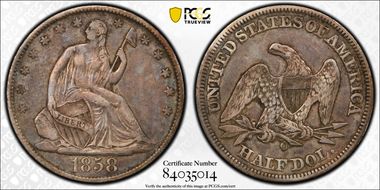 1858-O 50C WB-10 XF40