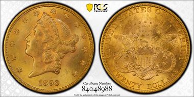 1893 $20 MS63