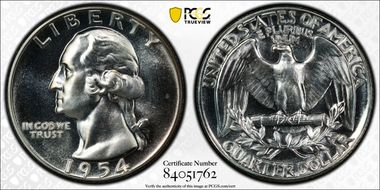 1954 25C PR66+