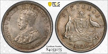 1925(m,sy) 6D KM-25  Ag MS62