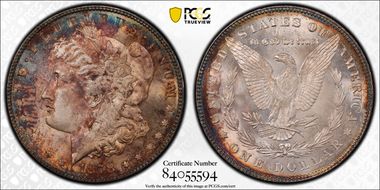 1878 7TF $1 VAM 70, Doubled RIB MS63