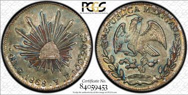 1868/58-Go YF/PF 4 R MS63