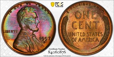 1957-D 1C MS66RB