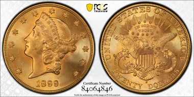 1899-S $20 MS65