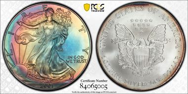 2001 $1 Silver Eagle MS67