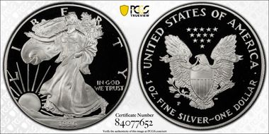 1996-P $1 Silver Eagle PR70DCAM
