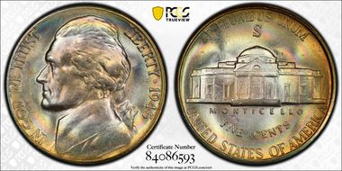 1945-S 5C MS66