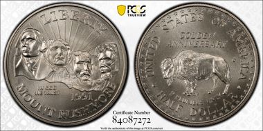 1991-D 50C Mount Rushmore MS69