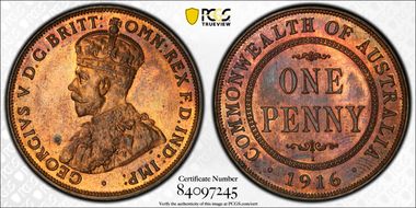 1916-I (c) 1D KM-23 MS64+ RB