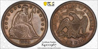 1869 $1 MS60