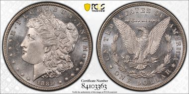 1889 $1 MS65PL