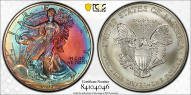 1997 $1 Silver Eagle MS67
