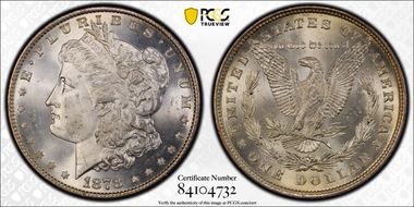 1878 8TF $1 VAM 17, Diagonal in 8 MS65