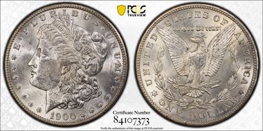1900 $1 VAM 11, Doubled Wing MS62