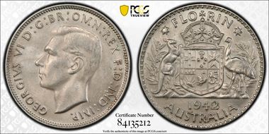 1942(m) Florin KM-40  Ag MS63