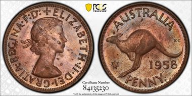 1958 Y. (p) 1D MS64RB