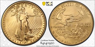 1986 $10 Gold Eagle MS70