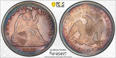 1867 $1 MS65