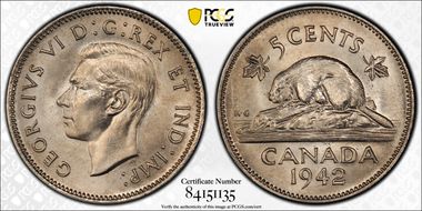 1942 5C Nickel MS66