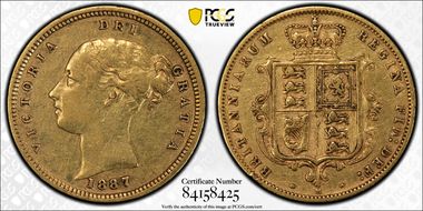 1887-M 1/2 Sov S-3863B Young Head XF40