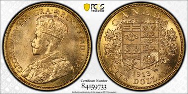 1913 $5 MS64+