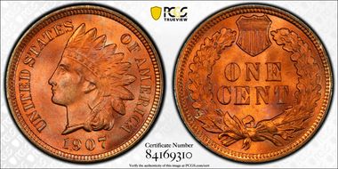 1907 1C MS66+ RD