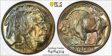 1938-D 5C Buffalo MS67+ 