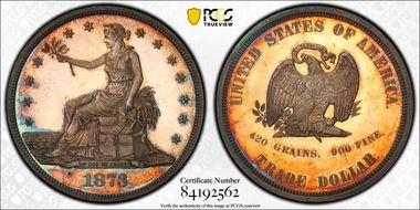 1873 T$1 J-1322 PR64CAM