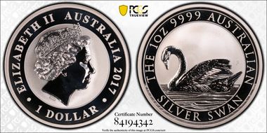 2017-P $1 Silver Swan First Strike MS69