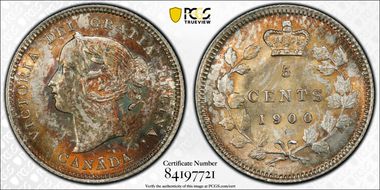 1900 5C Sm Date Narrow 0 MS66