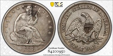 1858-O 50C WB-16 XF40