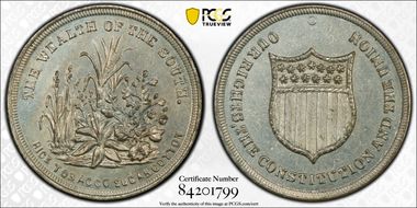 No Date Token F-511/513i Zinc Wealth of the South MS64