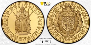 1989 £5 S-SE6 500th Ann. Sovereign PR70DCAM