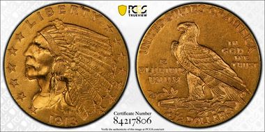 1913 $2.50 AU58