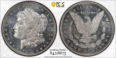 1878 7/8TF $1 VAM 43 Doubled Legs Weak 7/0 MS64DMPL