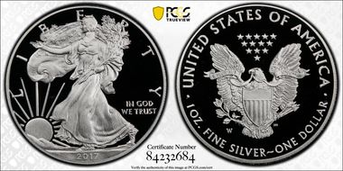 2017-W $1 Silver Eagle First Strike PR70DCAM